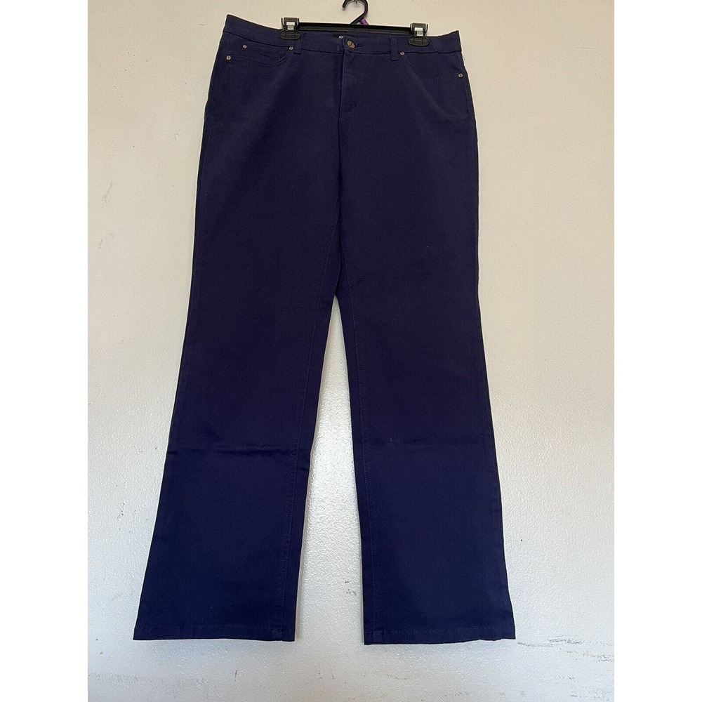 NWT JONES NEW YORK Lexington Straight Brushed Cotton Navy Jeans Size 16